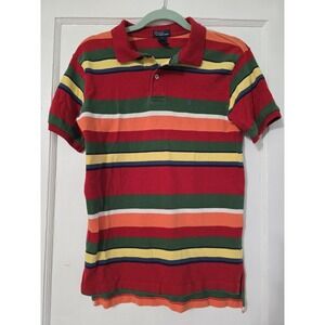 Polo Ralph‎ Lauren Boys Striped Polo Red Green Yellow Size Large